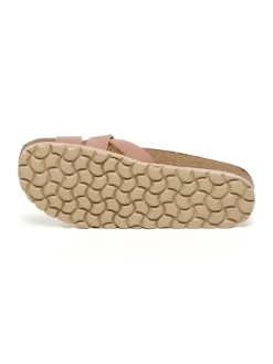 Leren slippers lichtroze