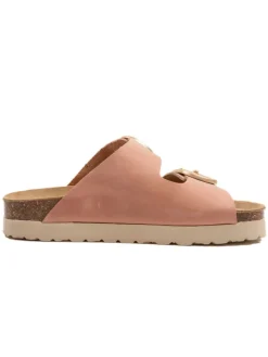 Leren slippers lichtroze