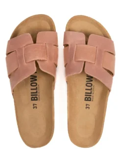 Leren slippers lichtroze