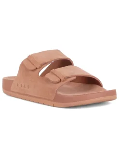 Leren slippers "Oasis" zalmroze