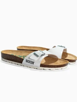 Leren slippers "Paris" wit