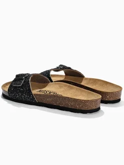 Leren slippers "Paris" zwart