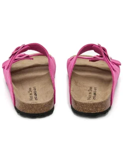 Leren slippers roze