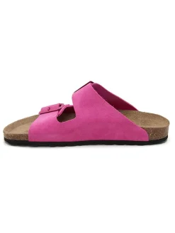 Leren slippers roze