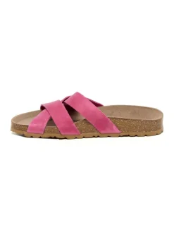 Leren slippers roze