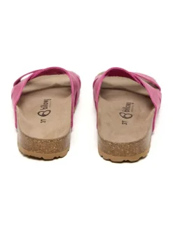 Leren slippers roze