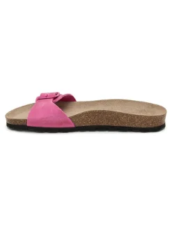 Leren slippers roze