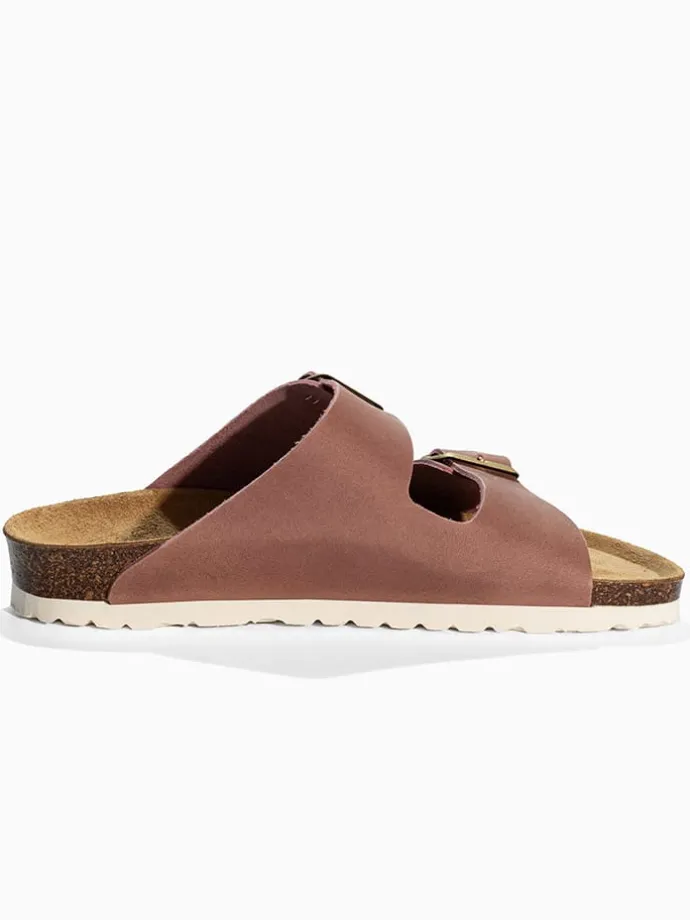 Leren slippers "Trefle" lichtroze