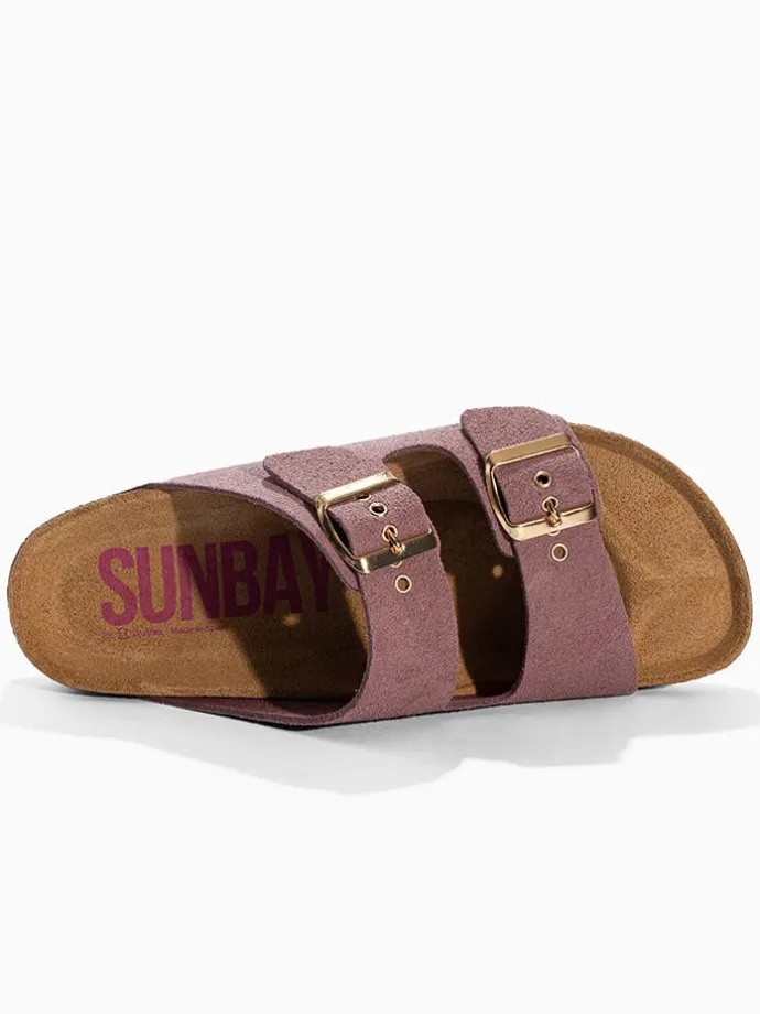 Leren slippers "Trefle" lichtroze