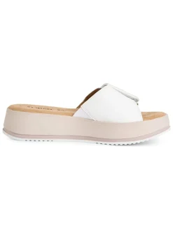 Leren slippers wit