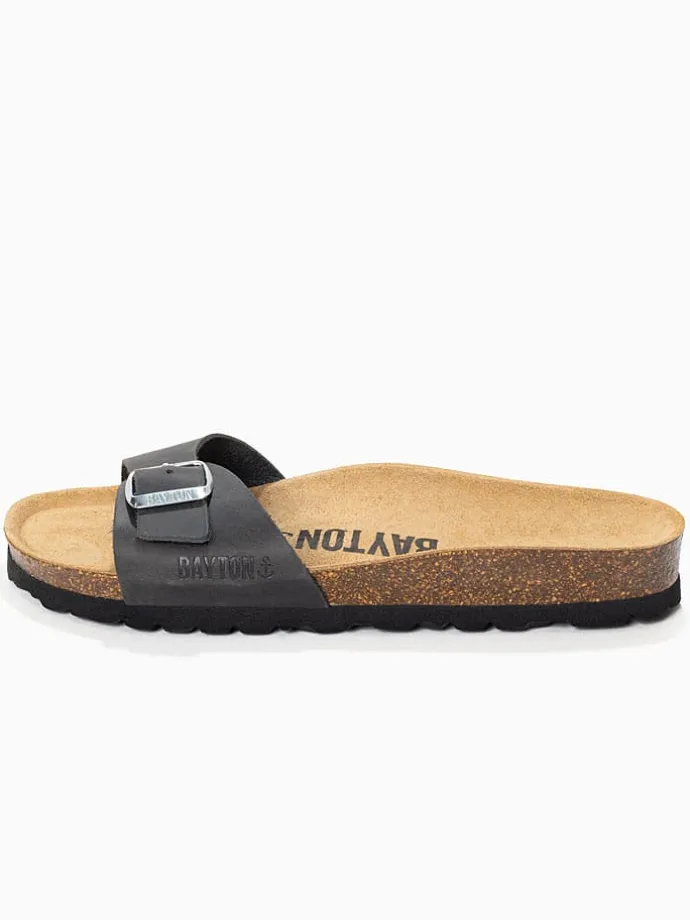 Leren slippers "Zephyr" antraciet