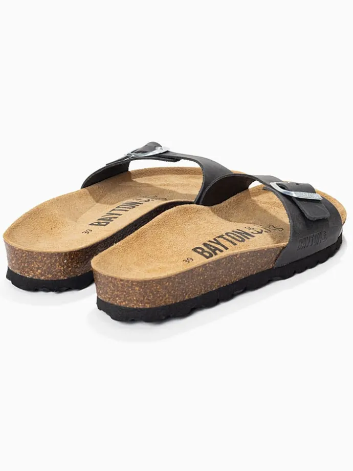 Leren slippers "Zephyr" antraciet