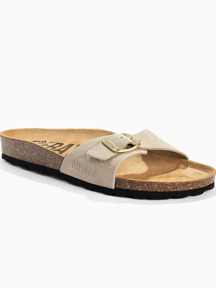 Leren slippers "Zephyr" beige