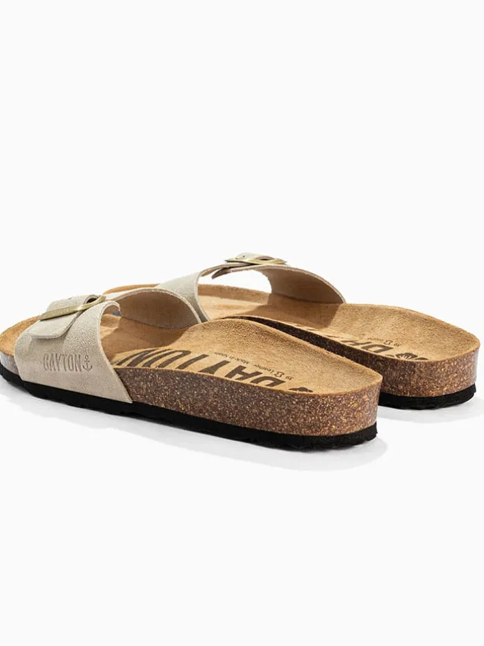Leren slippers "Zephyr" beige