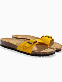 Leren slippers "Zephyr" geel
