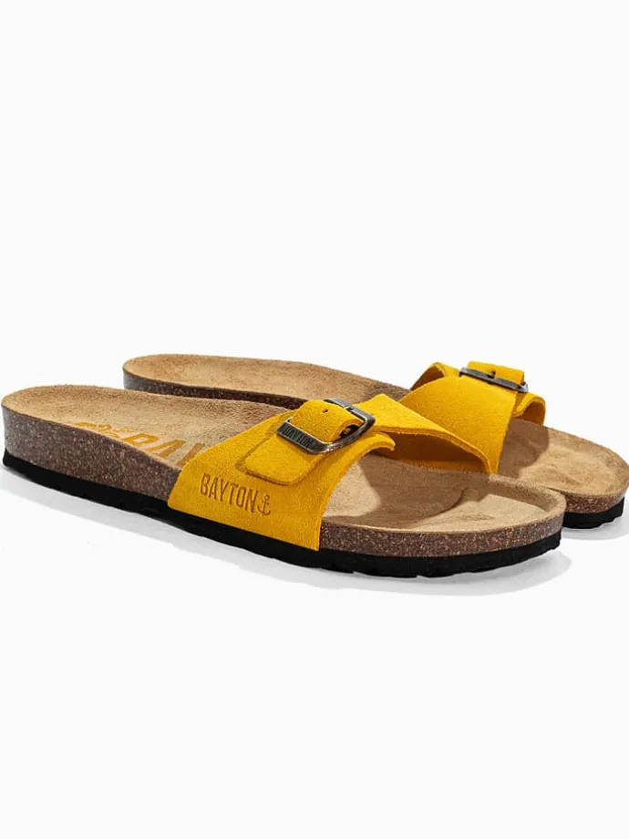 Leren slippers "Zephyr" geel