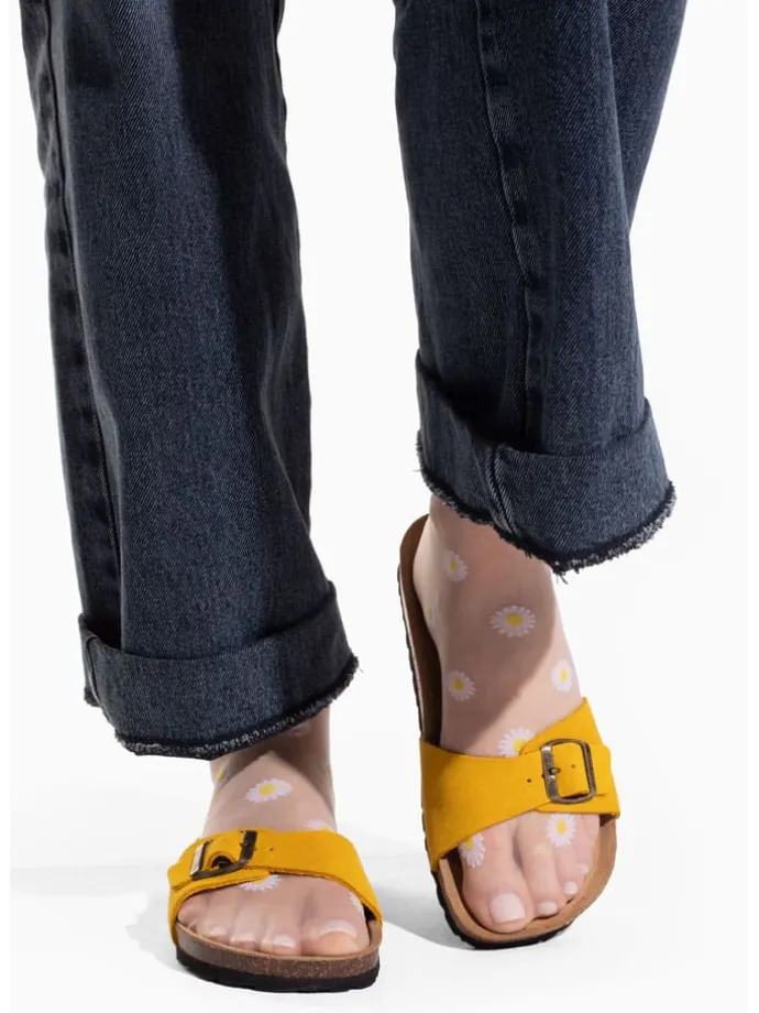 Leren slippers "Zephyr" geel