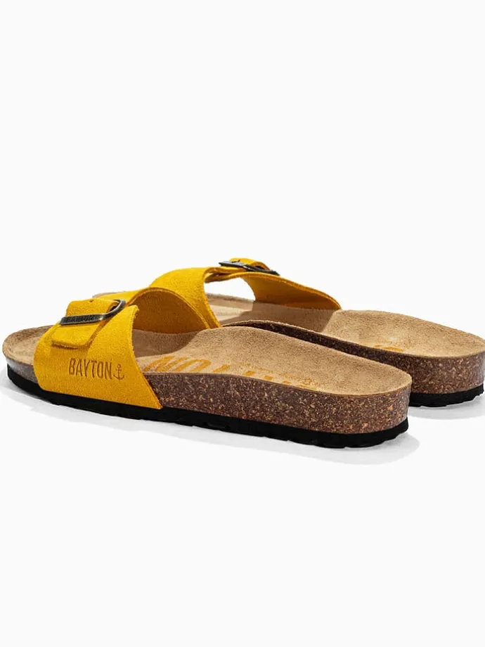 Leren slippers "Zephyr" geel