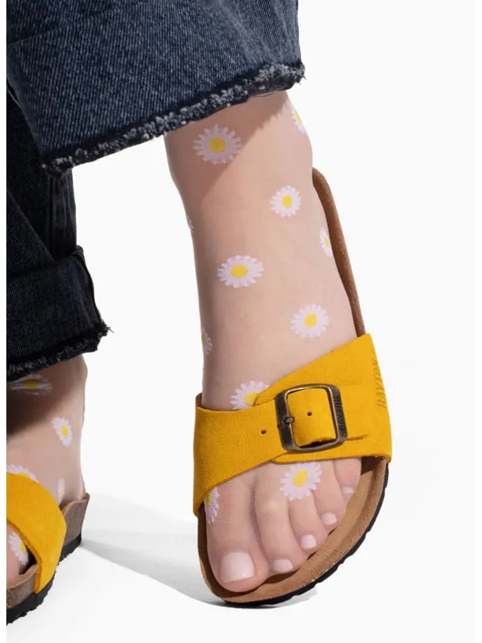 Leren slippers "Zephyr" geel