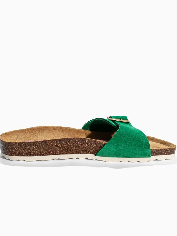 Leren slippers "Zephyr" groen
