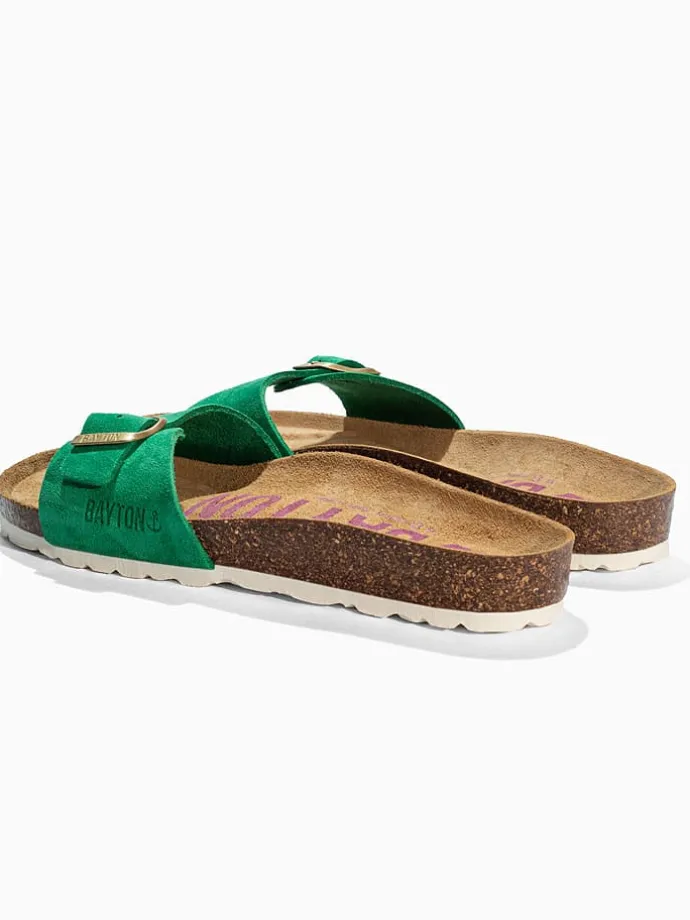 Leren slippers "Zephyr" groen