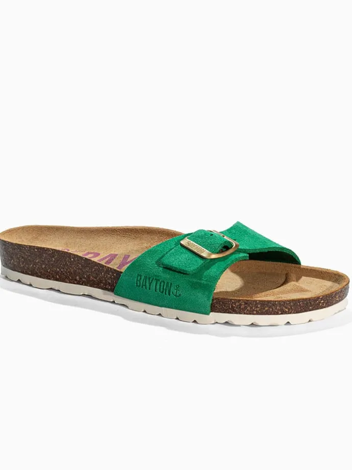 Leren slippers "Zephyr" groen