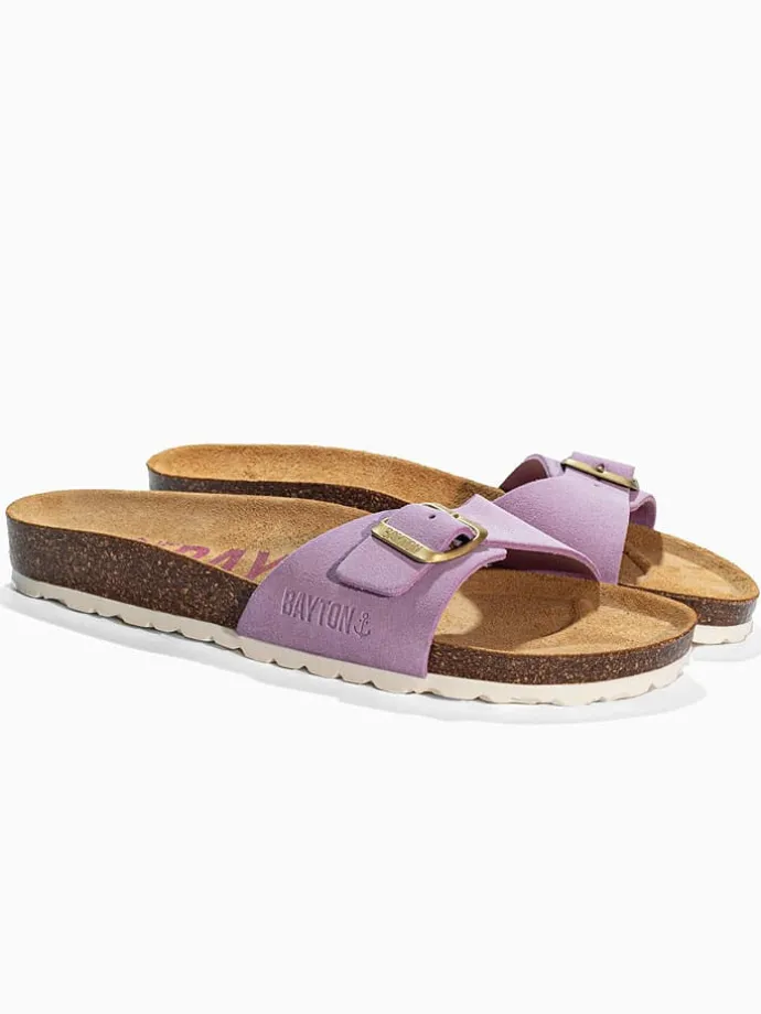 Leren slippers "Zephyr" paars