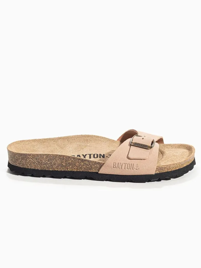 Leren slippers "Zephyr" zalmroze