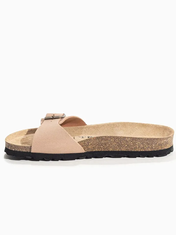 Leren slippers "Zephyr" zalmroze