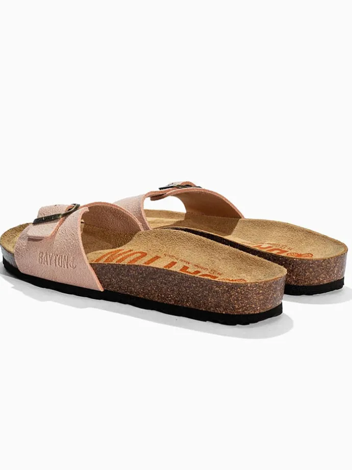 Leren slippers "Zephyr" zalmroze