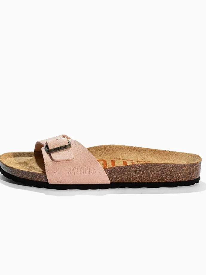 Leren slippers "Zephyr" zalmroze