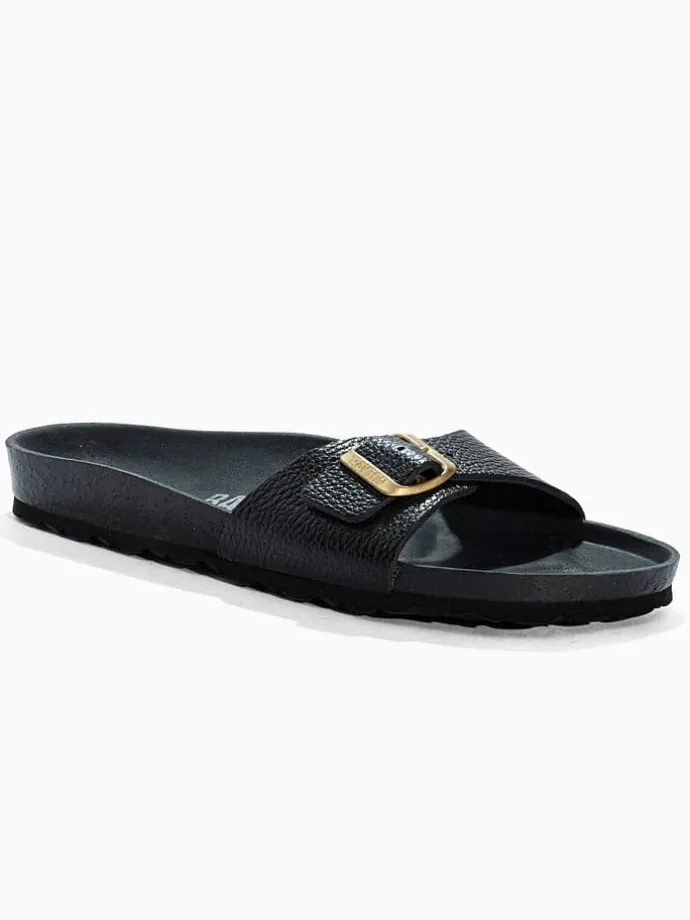 Leren slippers "Zephyr" zwart