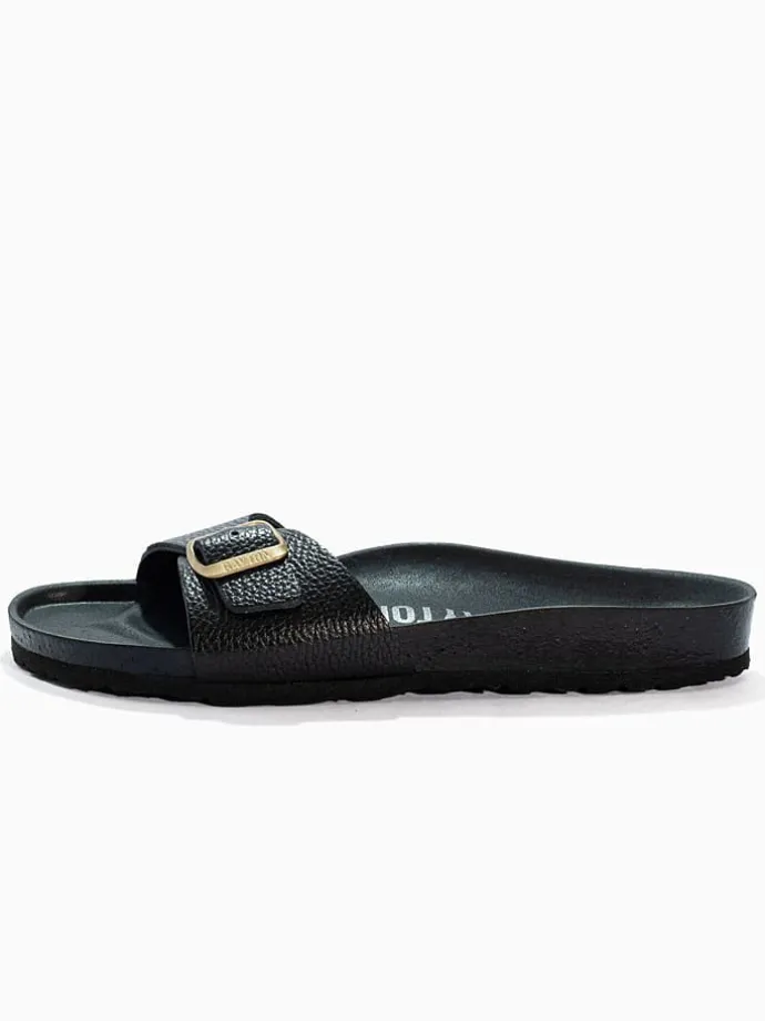 Leren slippers "Zephyr" zwart
