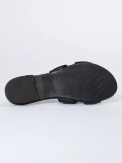 Leren slippers zwart