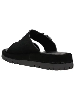 Leren slippers zwart