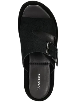 Leren slippers zwart