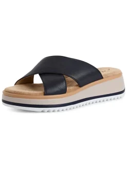 Leren slippers zwart