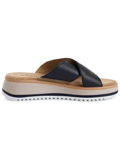 Leren slippers zwart