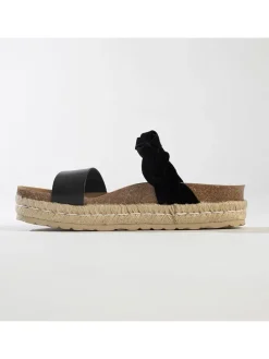 Leren slippers zwart