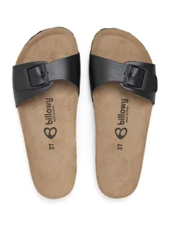 Leren slippers zwart