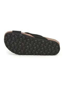 Leren slippers zwart