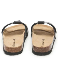 Leren slippers zwart