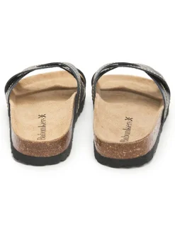 Leren slippers zwart