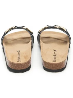 Leren slippers zwart