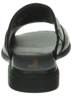 Leren slippers zwart