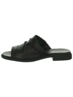 Leren slippers zwart