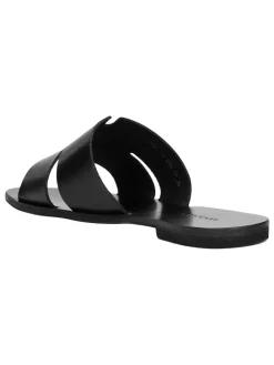 Leren slippers zwart