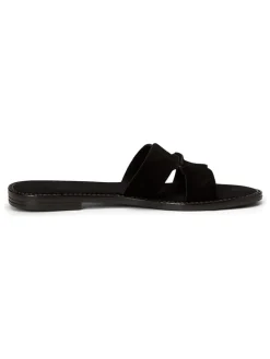 Leren slippers zwart