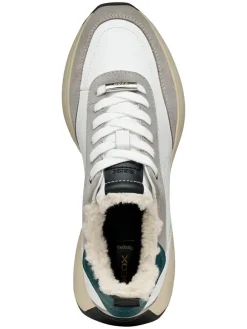 Leren sneakers "Amabel" wit/grijs