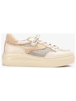 Leren sneakers beige